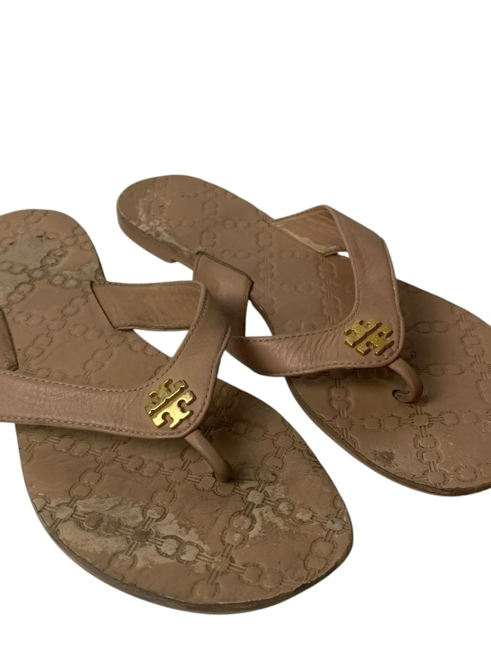 Tory burch woman’s leather Beige sandals size 8.5 M